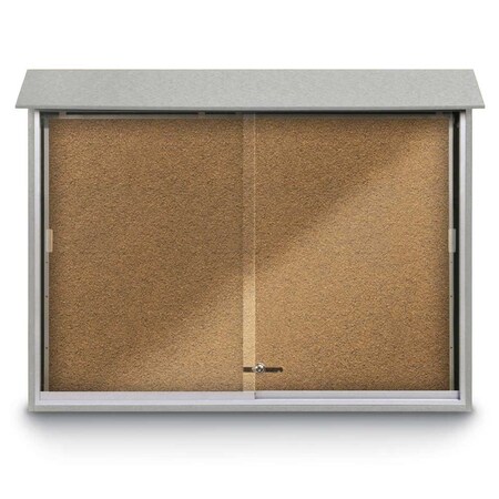 United Visual Products Outdoor Enclosed Combo Board, 72"x36", Satin Frame/Green & Cinnabar UVCB7236OD-GREEN-CINNABA